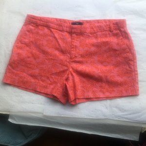Gap Red Shorts Orange Damask Print - Size 4 Cotton